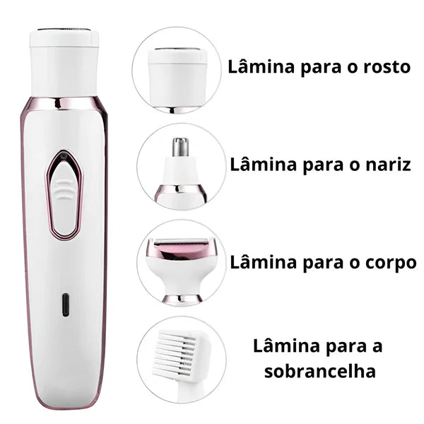 Depilador Elétrico 4 em 1 - DermaFlex | Pele lisa e sem dor em minutos, direto de casa.